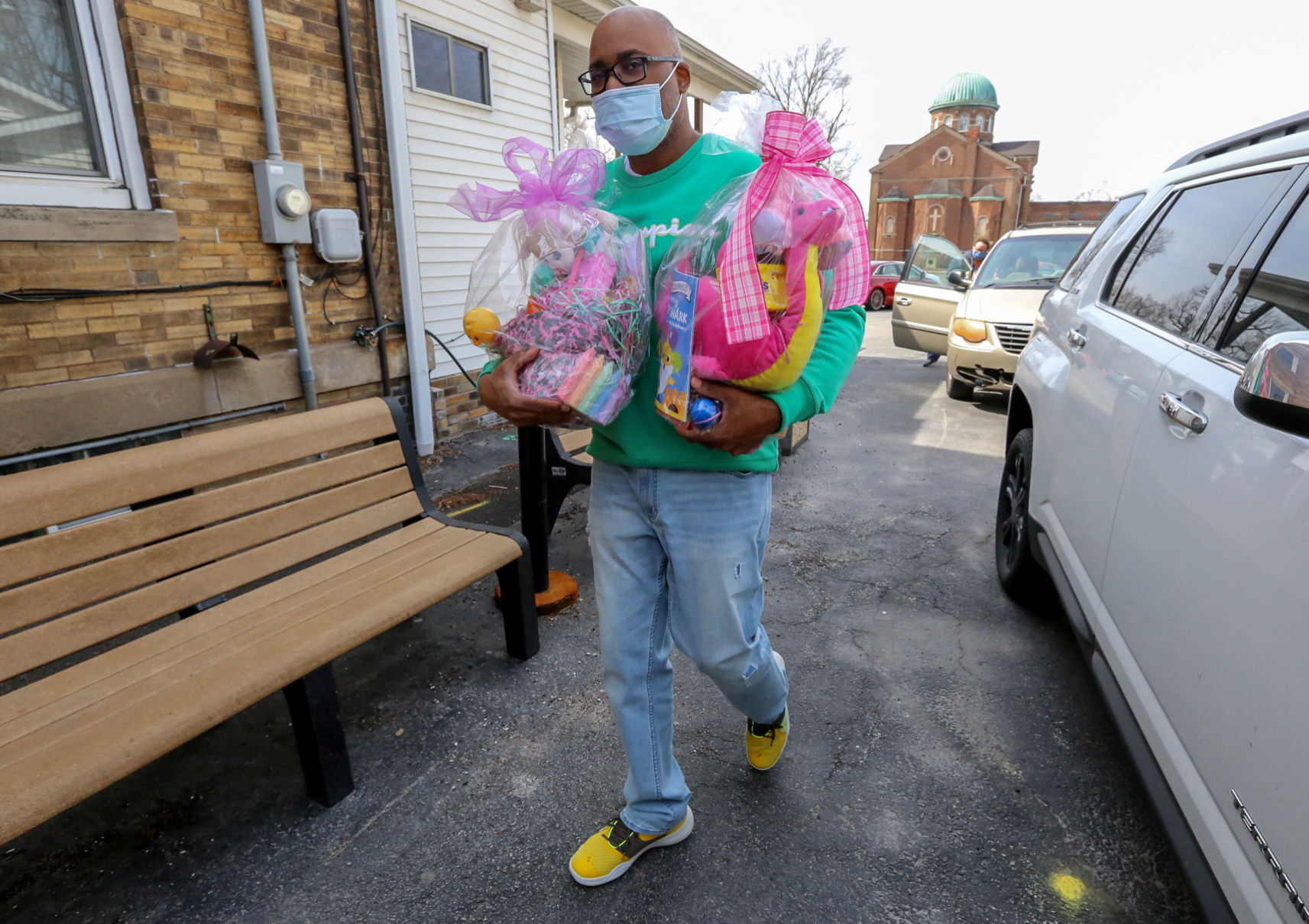 Easter basket distribution